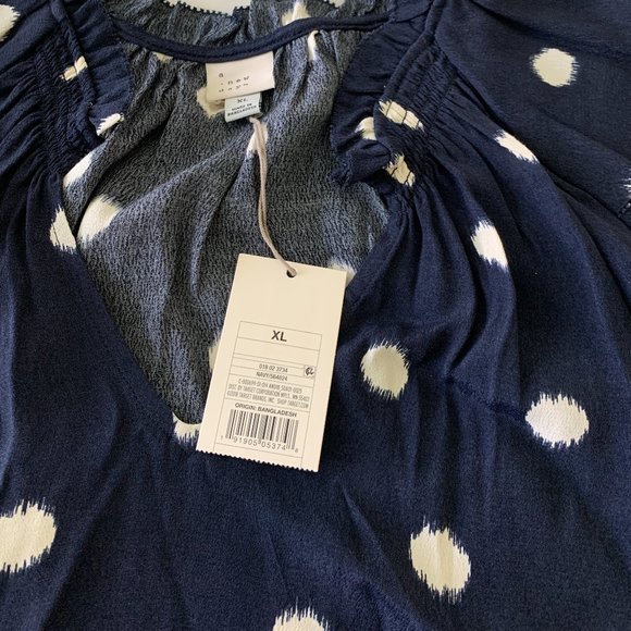 NWT A New Day Women´s Blue Top Blouse, Size XL - Picture 12 of 15